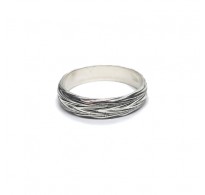 R002305 Handmade Sterling Silver Ring Unisex Band 6mm Wide Genuine Solid Stamped 925